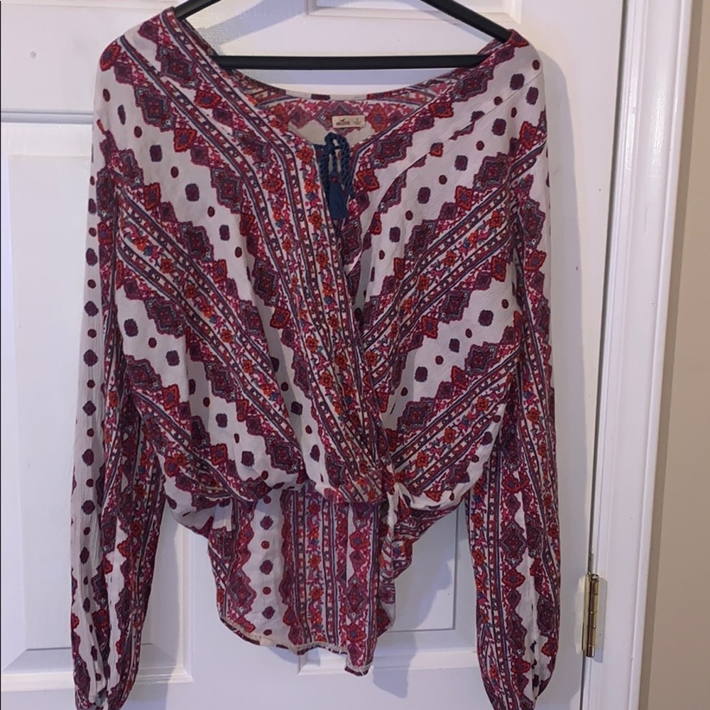 Hollister Boho Patterned Crossover Blouse